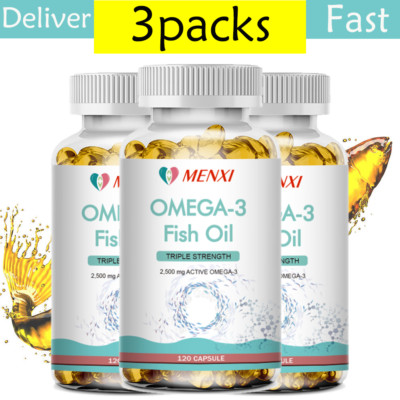 Omega 3 Fish Oil Capsules 3x Strength 3600mg EPA&DHA Highest Potency 360pill