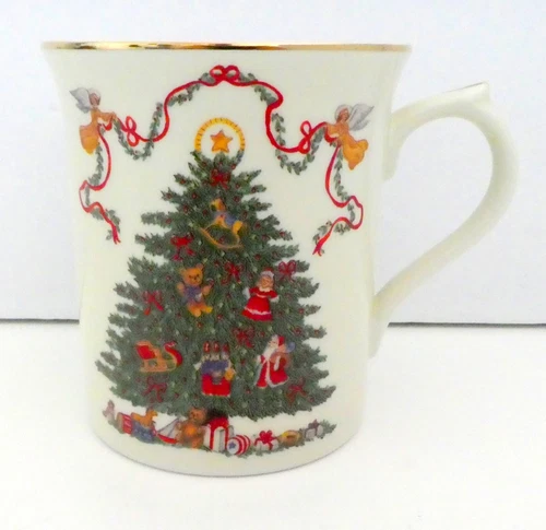 Lenox Holiday Christmas Tree Gold Trimmed Mug Fine Porcelain 2001 NWOT NOS