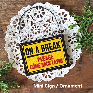 Doorknob-Peg-Mini-Wood-Sign-Office-cubicle-Work-Lunch-ON-A-BREAK-USA-New