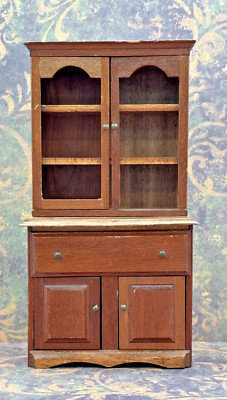Shackman Dollhouse Miniature Wooden China Hutch Cabinet Japan Vintage Scale 1:12