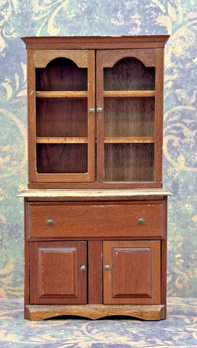 Shackman Dollhouse Miniature Wooden China Hutch Cabinet Japan Vintage Scale 1:12