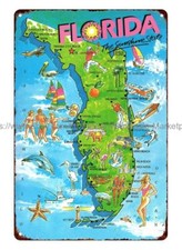 collectible metal sign USA Florida sunshine state metal tin sign