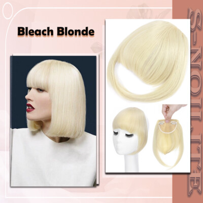 Neat Bangs Clip in on Fringe Hair Extensions Thick Thin As Human Front Hairpiece