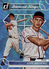 2023 Donruss Eddie Mathews #13 Holo Carolina Blue Boston Braves 10L