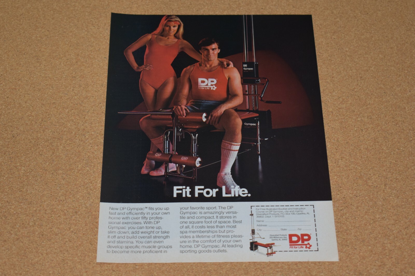 1983 Print Ad DP Fit for Life Gympac exercise home gym workout lady man style