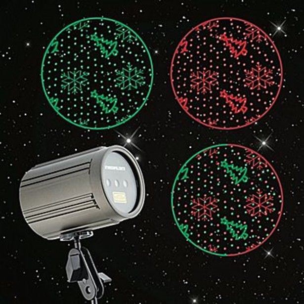 Red Green Snowflakes & Trees - Premium Instant Laser Projection Light with Color