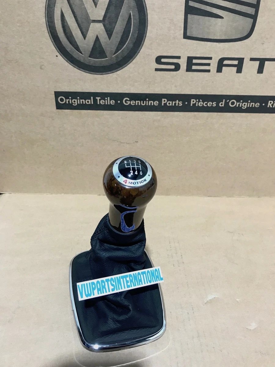 VW Golf MK4 Bora 4 Motion 6 Speed Wood Black Leather Gearknob