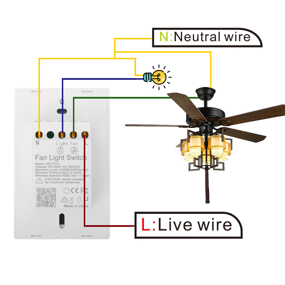 Wifi Smart Ceiling Fan Switch Compatible Touch Panel For Google