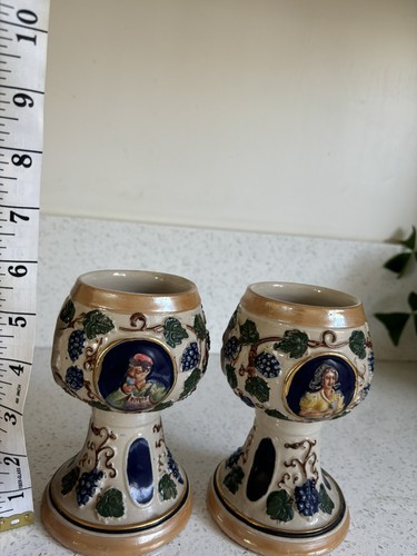 Lotto calici Ansbach Germania in ceramica fatti a mano 5,5" - Foto 9 di 10