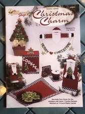 VINTAGE 1997 Christmas Charm Plastic Canvas Pattern Leaflet Needlecraft Shop 