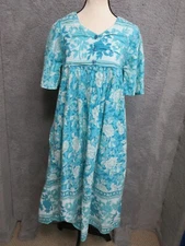 Phases Dress Womens S Blue White Floral Fairycore Cottagecore Whimsical Mystical