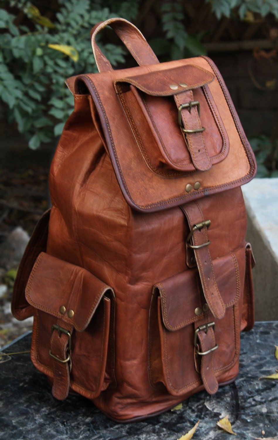 Nuovo Zaino Laptop In Vera Pelle Vintage Per Uomo Messenger Bag Satchel