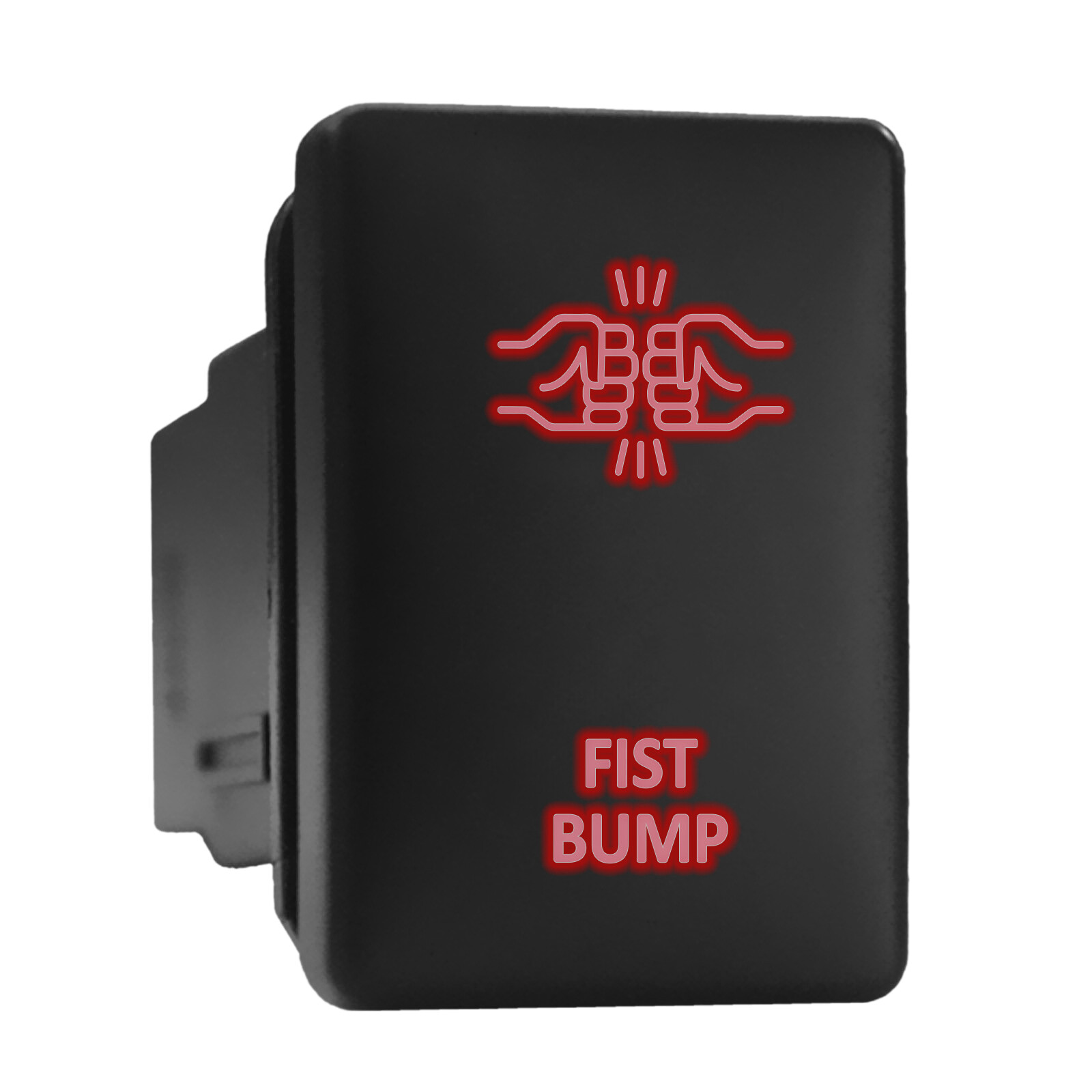 Red Backlit Fist Bump Short Push Switch 1.28x0.87in Fits Toyota