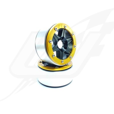 ES- Metsafil Beadlock Wheels SIXSTAR Black/Gold 1.9 (2) w/o Hub - MT5010BGO