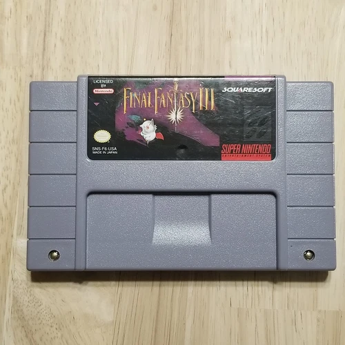 Final Fantasy III 3SNES Cartridge Authentic and works.