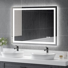 48x36 Bathroom LED Mirror Vanity Makeup Mirror, Horizontal Vertical US