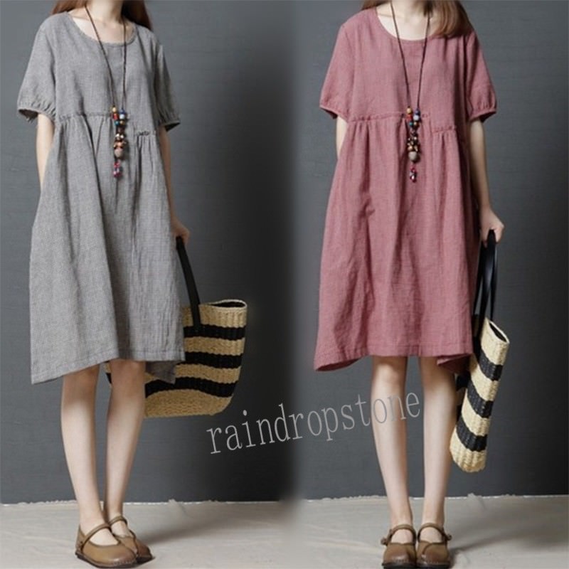 baggy linen dress with pockets Apvirdy Womens Casual Loose Cotton Linen Long Dress U Neck Solid Sleeveless  Beach Tank Dresses with Pockets at Amazon Women's Clothing store