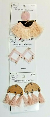 Bead Landing Pendants Set of 3 Assorted Colors Shapes & Designs New