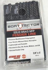 BOAT TECTOR Solid Braid MFP Fender Line 2-Pieces 3/8" x 5', Black