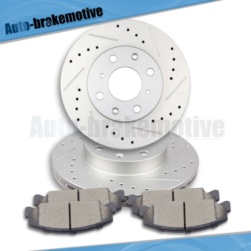 FRONT DRILLED ROTORS + CERAMIC BRAKE PADS FITS FOR HONDA CIVIC DEL SOL CRX CIVIC - Foto 5 di 12