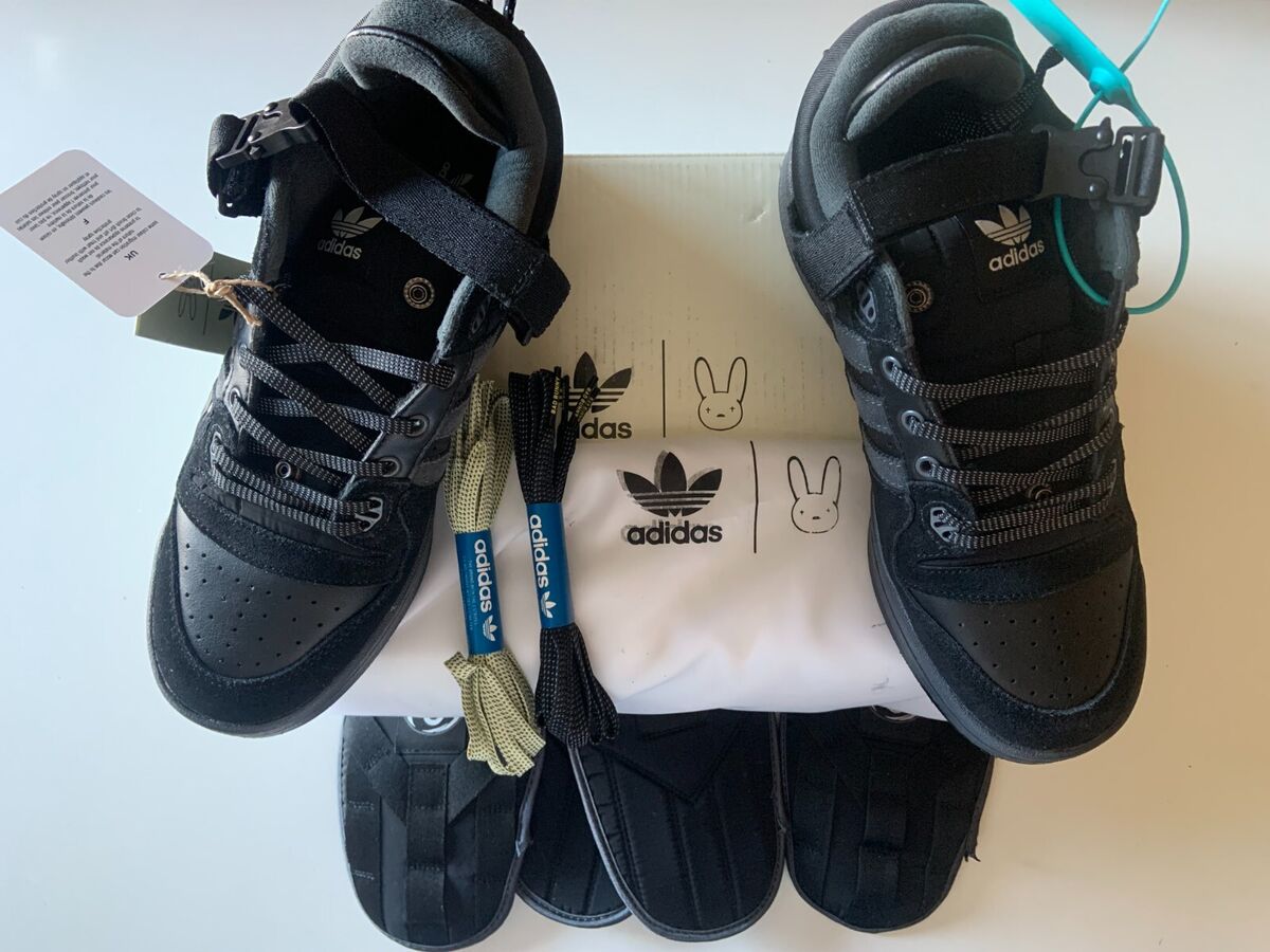 NEW Adidas Bad Bunny Forum GW5021 Men's 8.5 Shoes BLACK/GREY NEW Adidas Bad Bunny Forum GW5021 Men's 8.5 Shoes BLACK/GREY