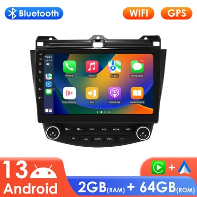 10.1'' Android 13 Carplay 2+64GB Car Stereo Radio GPS For Honda Accord 2003-2007
