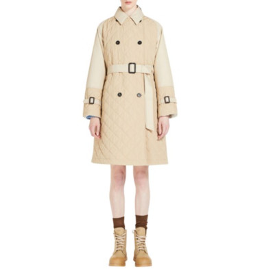 WEEKEND BY MAX MARA Ragione Quilted Coat In Beige US2 $1225 NEW