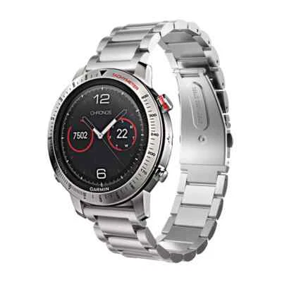 Pulsera de repuesto correa de reloj para Garmin Fenix Chronos plateada