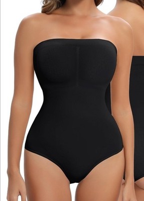 Womens Tummy Control Strapless Bodysuit Shapewear Snatching Body Shaper Tube Top