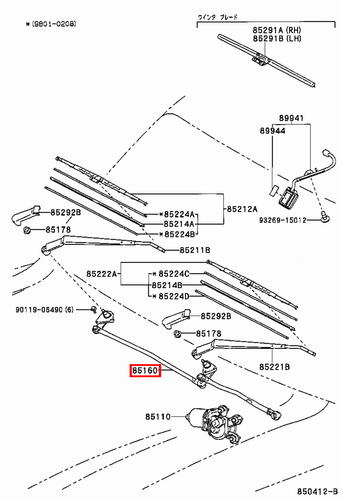 Genuine Toyota LandCruiser 100 Series UZJ HDJ Windscreen Wiper Link Linkage Rod - Picture 10 of 10