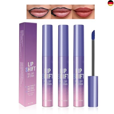 3Pcs Lip Stain Peel Off Set,Peel Off Lip Liner Tattoo,Nude Rot Pink Matte Finsh
