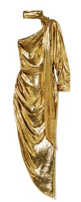 Ralph & Russo 18W11 D16Lamé Midi 710 Gold Dress Size 42