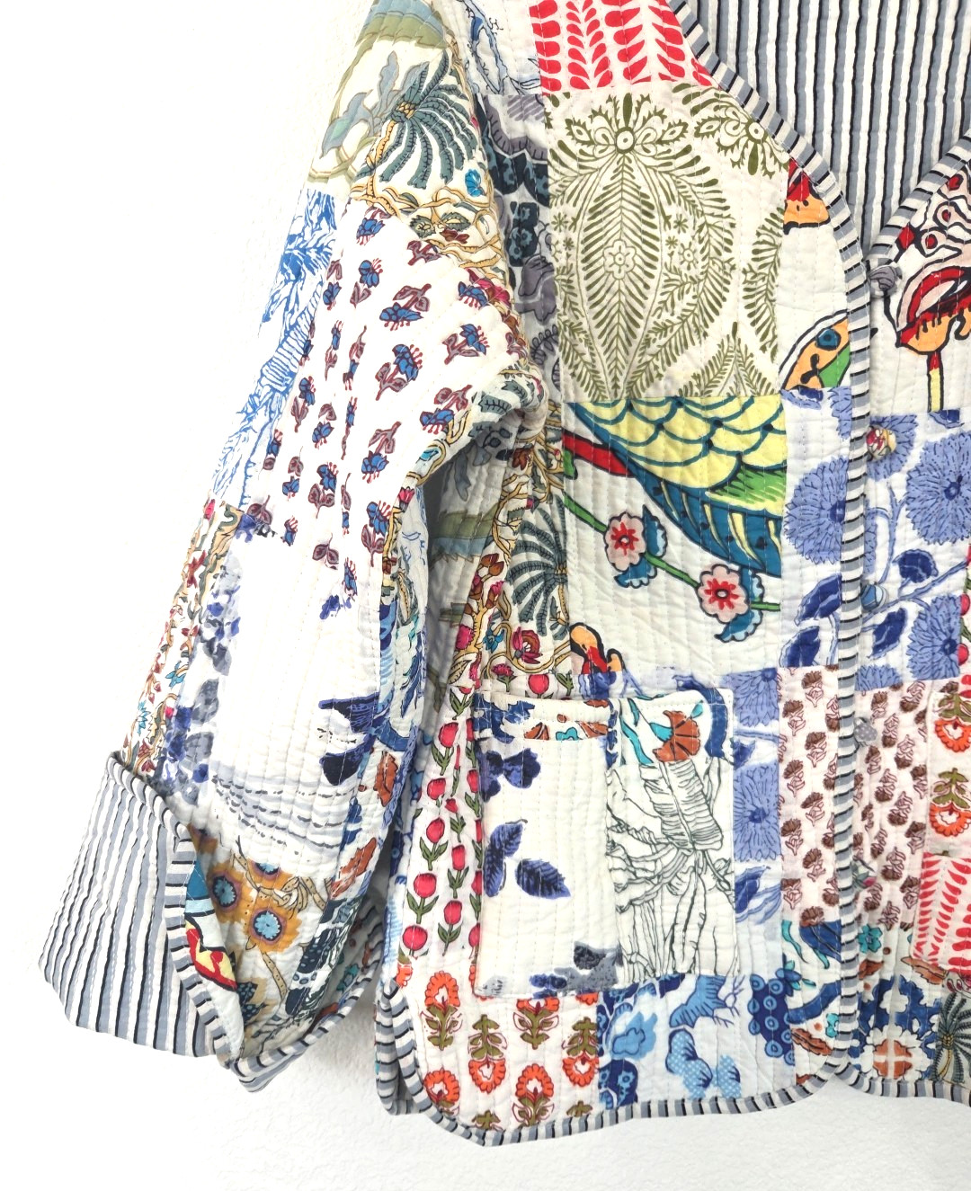 Quilted Patchwork Jacket Floral Cotton Women's Co… - image 4