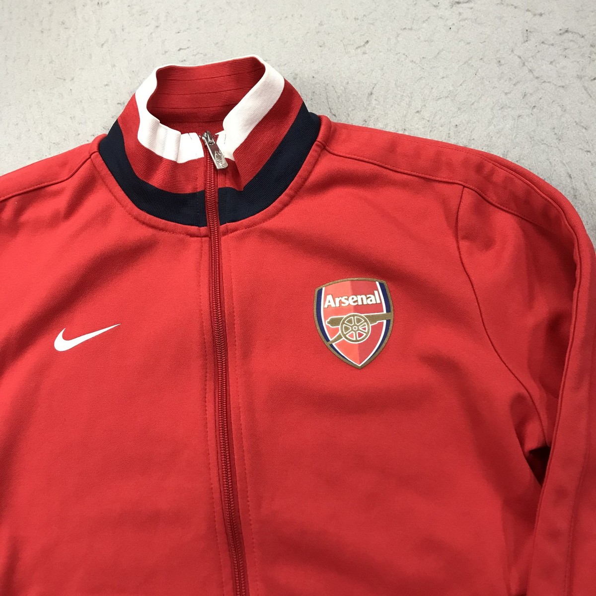 Arsenal Soccer Jacket Mens Large Red Nike Track Full Zip Warm Up