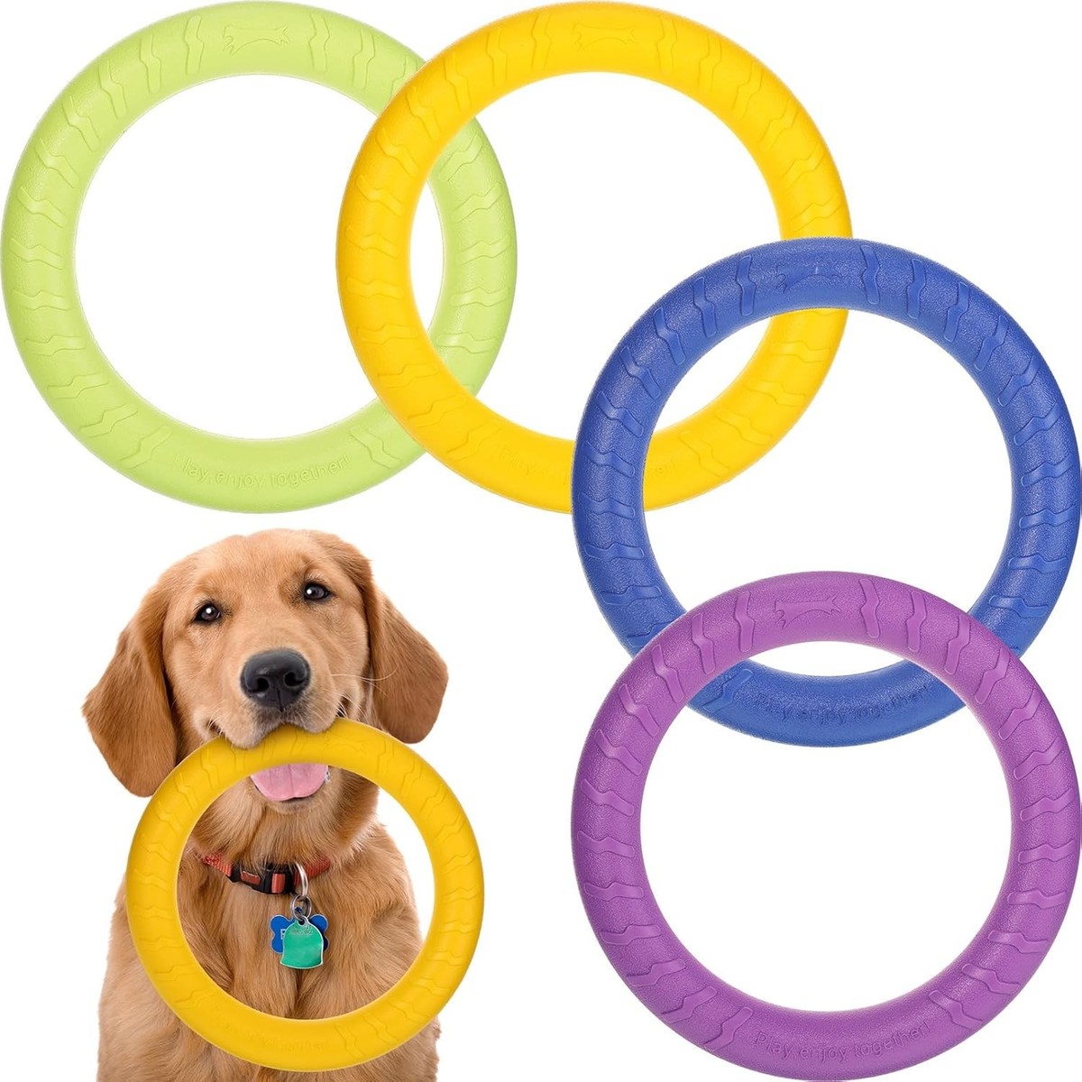 Pcs Outdoor Dog Toy, Dog Ring Toy Training Ring Flying Discs Pet