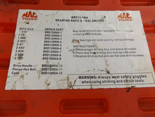 Mac Tools Brd129ma Bearing Race And Seal Driver Set 10-piece Mac Tools Brd129ma Bearing Race And Seal Driver Set 10-piece