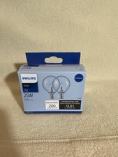 Philips Globe Incandescent 25W 2 Pack Clear Light Bulb G16 5 Bulb Candelabra E12