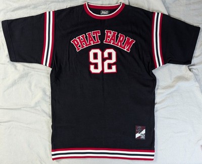 Vintage Phat Farm Jersey Shirt Schwarz Gr L Y2K 90s Hip Hop Trikot Heavy Cotton