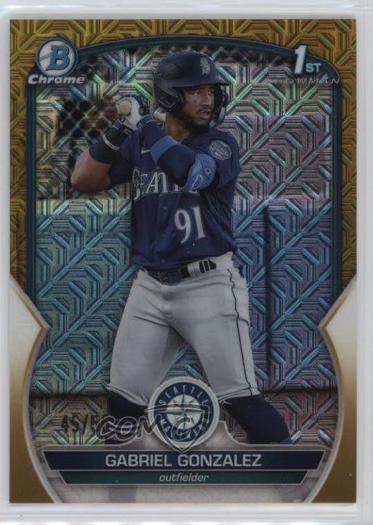 2023 Bowman Mega Box Gold Mojo Refractor 45/50 Gabriel Gonzalez #BCP-133 0ok8