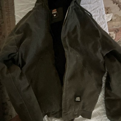 Berne Men's Black Puffer Jacket Full Zip Stand-Up Collar Size M