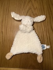 Mary Meyer Baby Lovey Security Blanket Plush Lamb Bunny White Tan Satin Ears 9