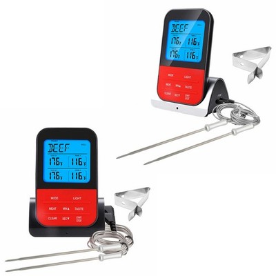 1PC Dual Probe Digital Meat Thermometer BBQ Grill Smoker Oven Turkey Cook Alarm