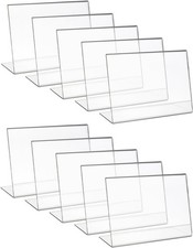 HMF Acryl Tischaufsteller schr&auml;g 10 St&uuml;ck DIN A6 Querformat Glasklar