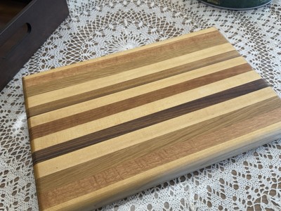 Edge Grain Walnut And Sycamore Chopping Board Cheese Board 16-1/2  X 11  X 1 