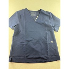 FIGS Casma Three-Pocket Scrub Top Navy Blue Womens 2XL FW1100 Technical V-Neck