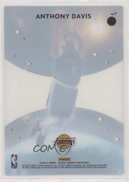 2020-21 Panini Clearly Donruss Clearly Zero Gravity Red /49 Anthony Davis #7 - Image 2 of 2