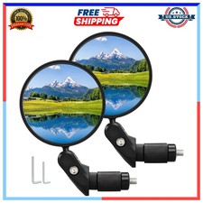 2pcs Adjustable Bicycle Handlebar Rearview Mirrors Convex for Mountain Road B...