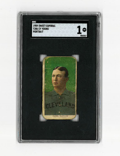 1909-11 T206 Cy Young Portrait SGC 1 piedmont tobacco baseball card