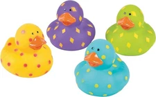 Fun Express Bright Pattern Rubber Duckies - Toys - 12 Pieces 