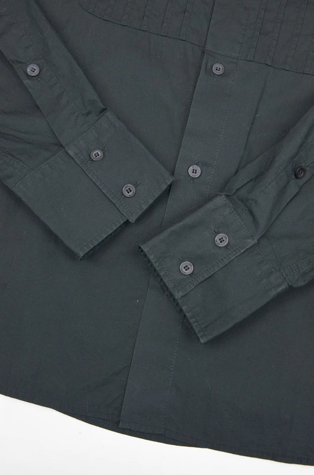 Just Cavalli Black Grandad Collar Pintuck Shirt Snake Floral Back - IT 52 (L) - Image 3 of 4